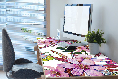 Stort skrivbordsunderlägg Rosa blommor