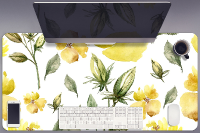 Stort skrivbordsunderlägg Gula blommor