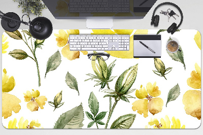 Stort skrivbordsunderlägg Gula blommor