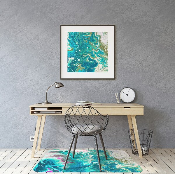 Golvskydd kontorsstol Grön abstraktion