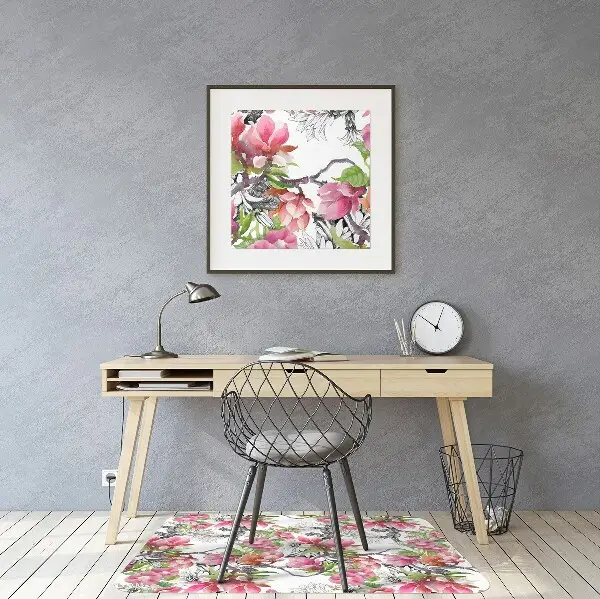 Golvskydd kontorsstol Akvarellblommor