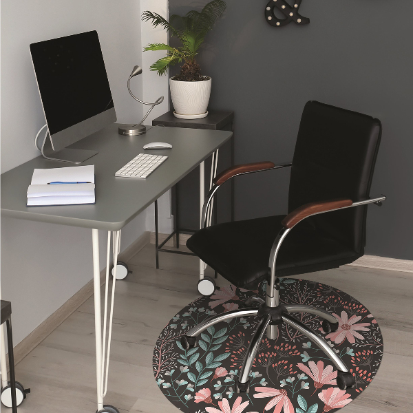 Golvskydd kontorsstol Vintage blommor