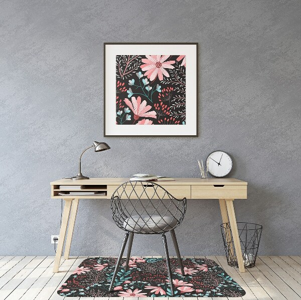 Golvskydd kontorsstol Vintage blommor