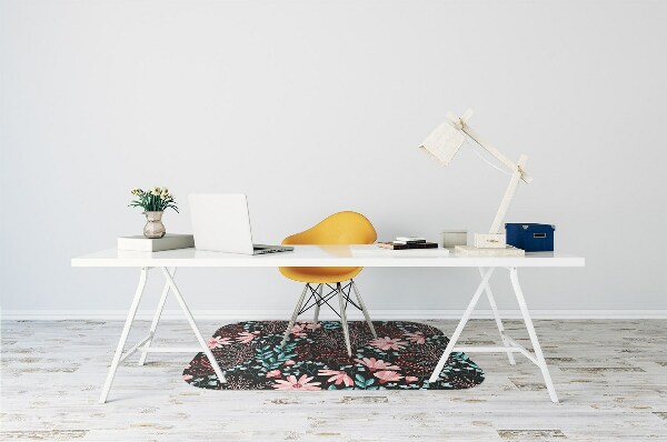Golvskydd kontorsstol Vintage blommor