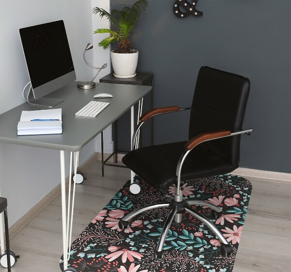 Golvskydd kontorsstol Vintage blommor