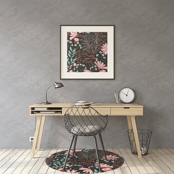 Golvskydd kontorsstol Vintage blommor