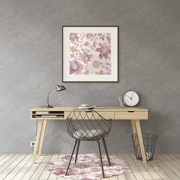 Golvskydd kontorsstol Rosa blommor
