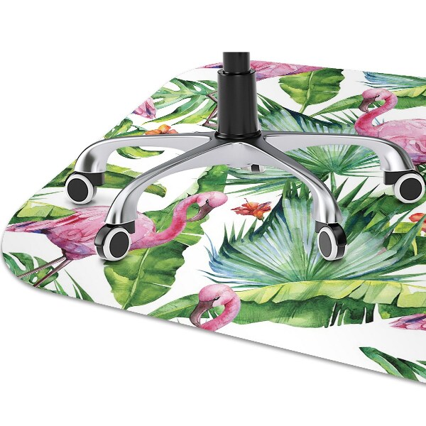 Golvskydd kontorsstol Löv och flamingos