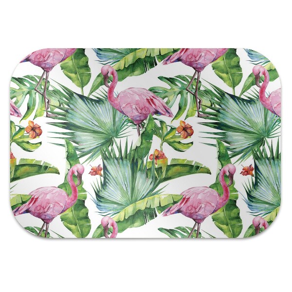 Golvskydd kontorsstol Löv och flamingos