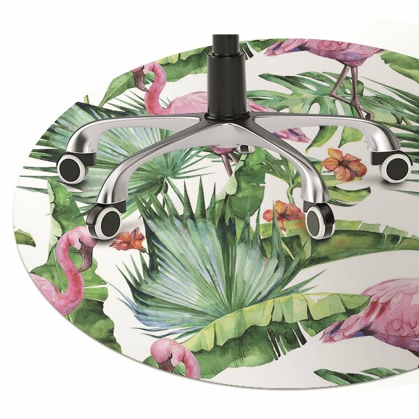 Golvskydd kontorsstol Löv och flamingos