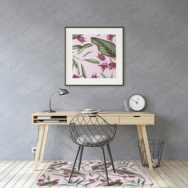 Golvskydd kontorsstol Rosa blommor