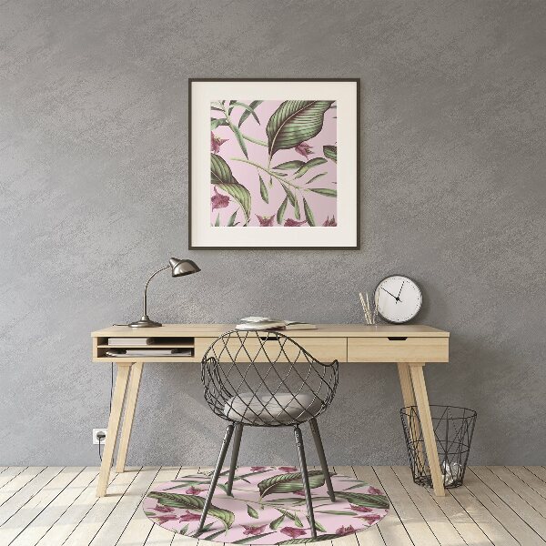 Golvskydd kontorsstol Rosa blommor