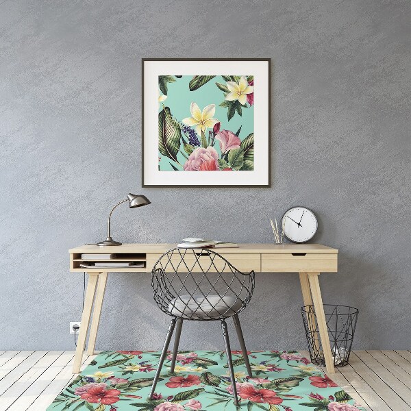 Golvskydd kontorsstol Blad och blommor