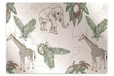 Golvskydd kontorsstol Giraffer och elefanter