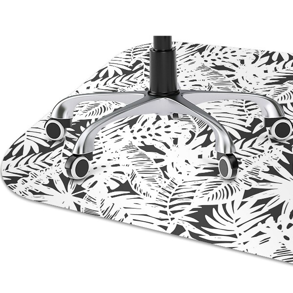 Golvskydd kontorsstol Svarta och vita blad