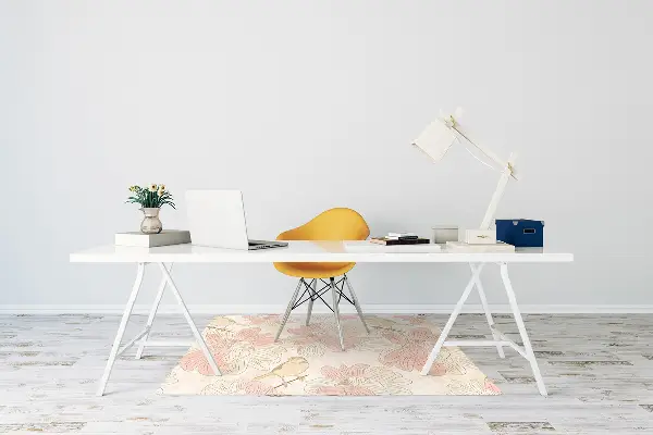 Golvskydd kontorsstol Beige fåglar