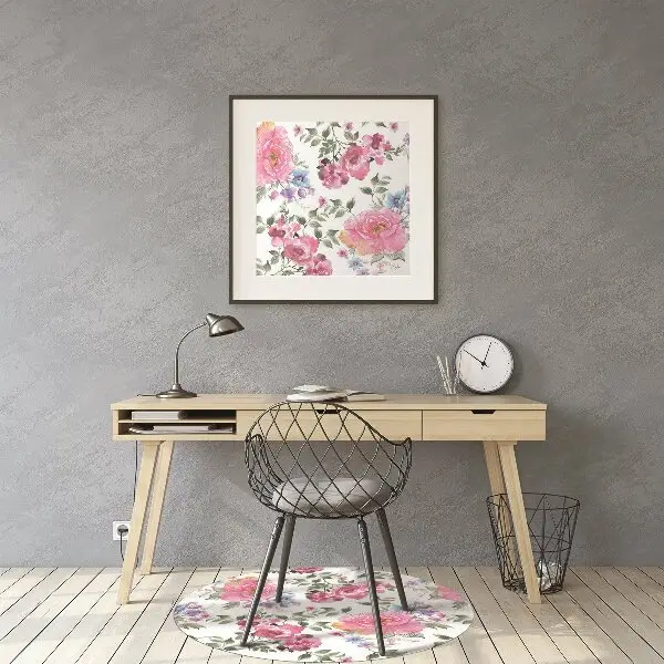 Golvskydd kontorsstol Rosor vintage stil