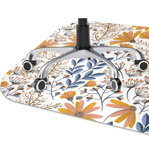 Matta under kontorsstol Målade blommor