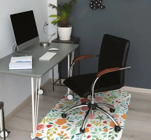 Matta under kontorsstol Bild med blommor
