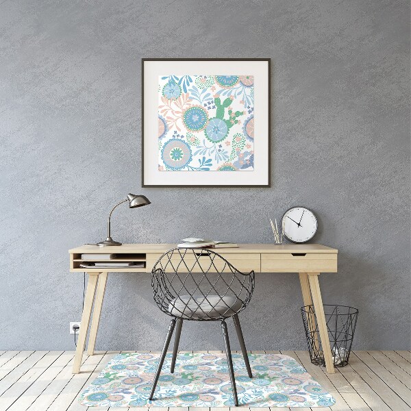Golvskydd kontorsstol Vintage blommor