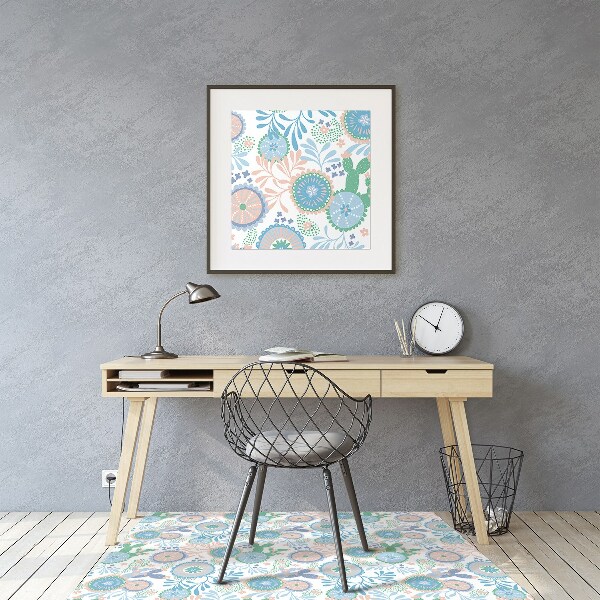 Golvskydd kontorsstol Vintage blommor