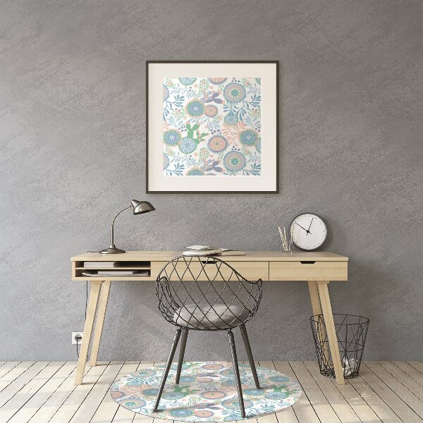 Golvskydd kontorsstol Vintage blommor