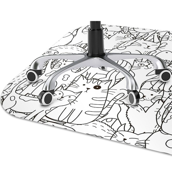 Matta under kontorsstol Doodle -stil katter