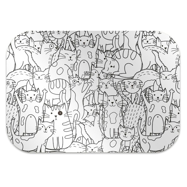 Matta under kontorsstol Doodle -stil katter