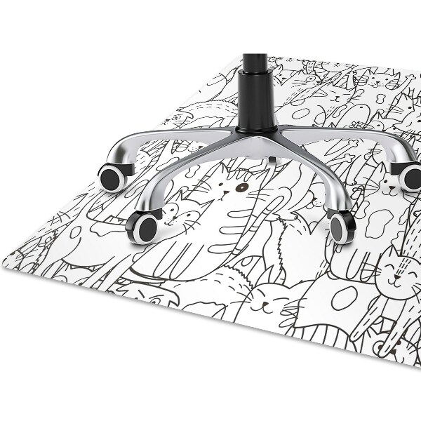 Matta under kontorsstol Doodle -stil katter
