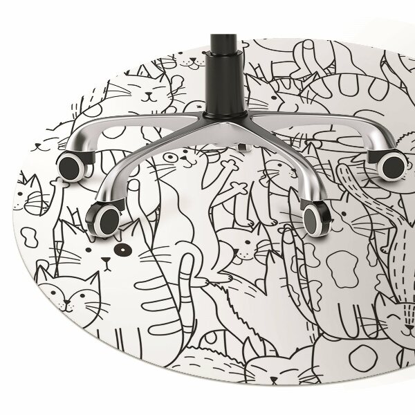 Matta under kontorsstol Doodle -stil katter