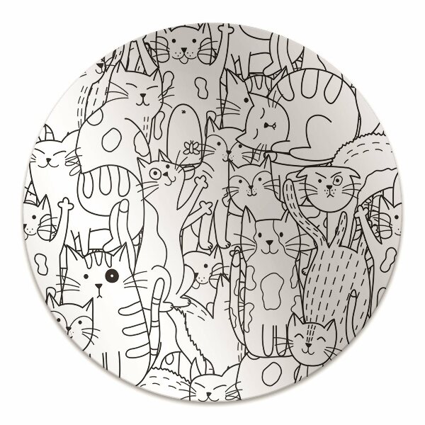Matta under kontorsstol Doodle -stil katter