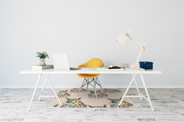 Matta under kontorsstol Ugglor med glasögon