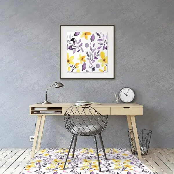 Matta under kontorsstol Abstrakta blommor