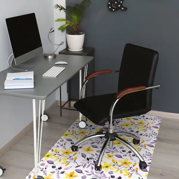 Matta under kontorsstol Abstrakta blommor
