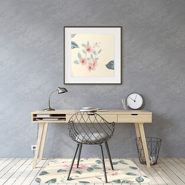 Matta under kontorsstol Vintage rosor