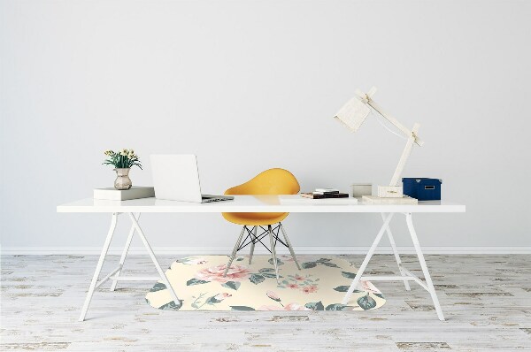 Matta under kontorsstol Vintage rosor