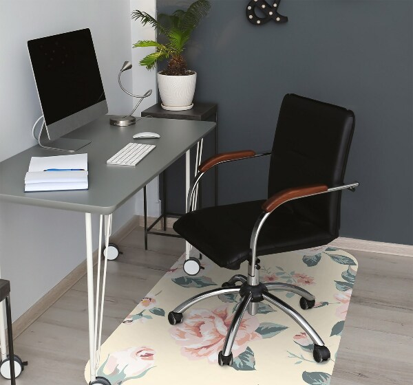 Matta under kontorsstol Vintage rosor