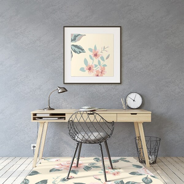Matta under kontorsstol Vintage rosor