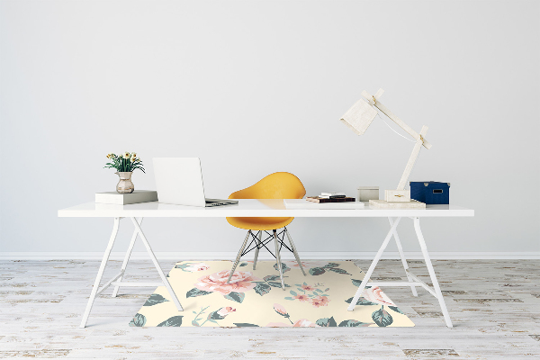 Matta under kontorsstol Vintage rosor