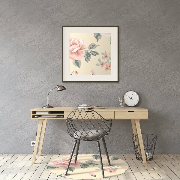 Matta under kontorsstol Vintage rosor