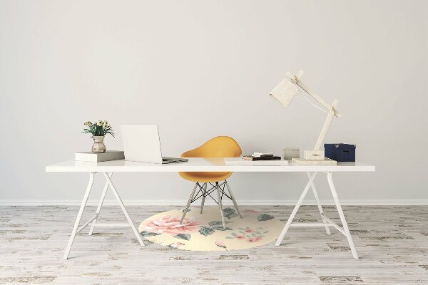 Matta under kontorsstol Vintage rosor