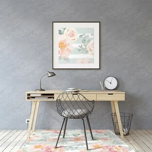 Matta kontorsstol Rosa blommor