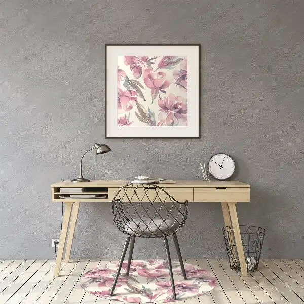 Matta kontorsstol Rosa blommor