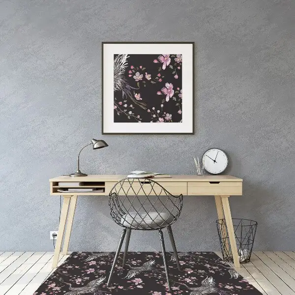 Matta kontorsstol Hägrar och blommor