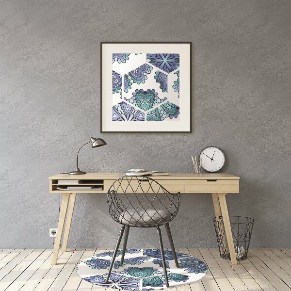 Kontorsstol matta Hexagonala blommor