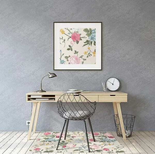 Stolmatta Färgglada blommor
