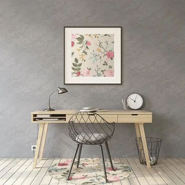 Stolmatta Färgglada blommor