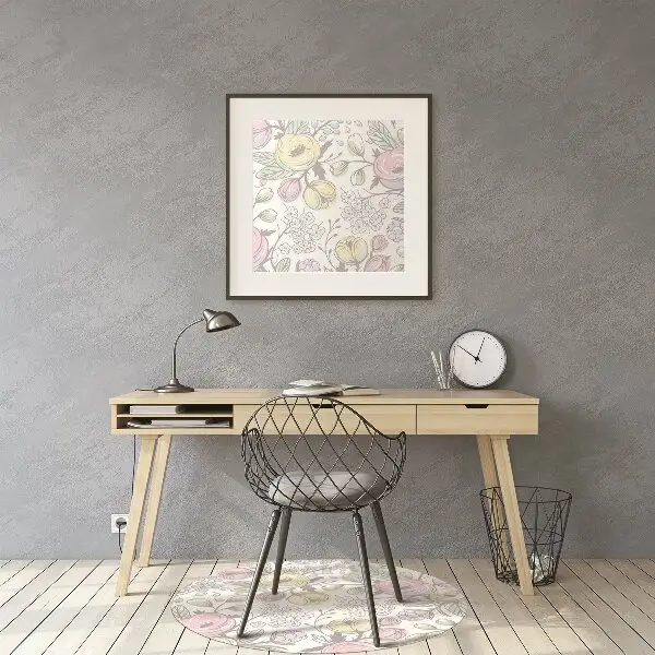 Stolmatta Färgglada blommor