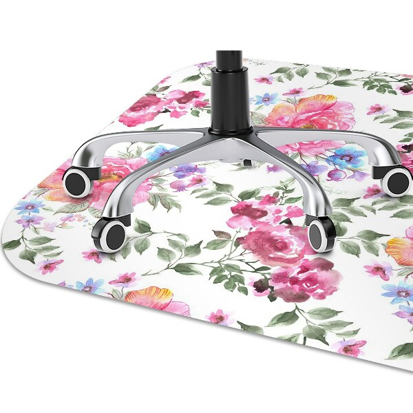 Golvskydd kontorsstol Rosa blommor