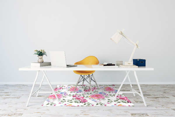 Golvskydd kontorsstol Rosa blommor